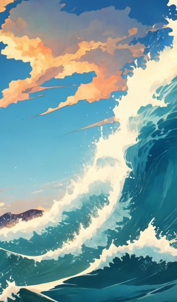 sea waves, sea, art Wallpaper 600x1024