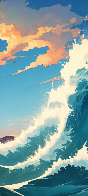 sea waves, sea, art Wallpaper 720x1600