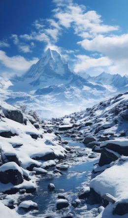 mountains, snow, winter Wallpaper 600x1024