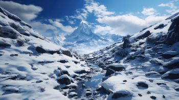 mountains, snow, winter Wallpaper 1366x768