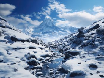 mountains, snow, winter Wallpaper 1024x768