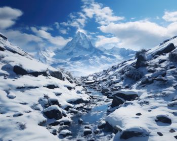mountains, snow, winter Wallpaper 1280x1024