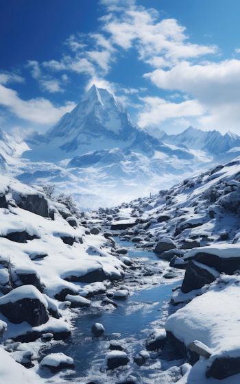 mountains, snow, winter Wallpaper 1200x1920