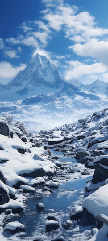 mountains, snow, winter Wallpaper 720x1600
