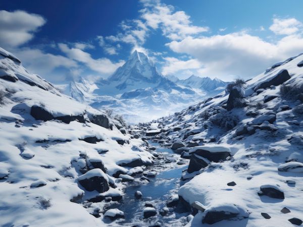 mountains, snow, winter Wallpaper 1024x768