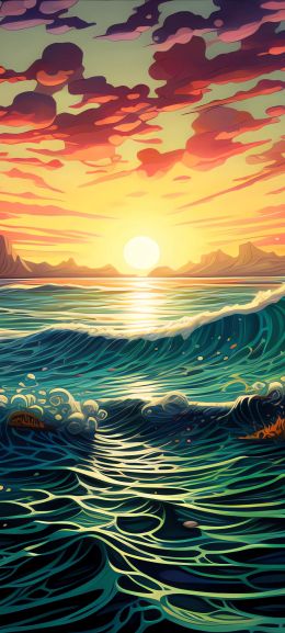sunset on the sea, sea, seascape Wallpaper 720x1600