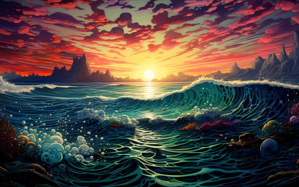 sunset on the sea, sea, seascape Wallpaper 2560x1600