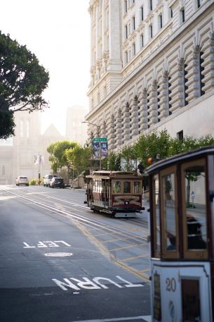 San Francisco, tram, road, city Wallpaper 3768x5652