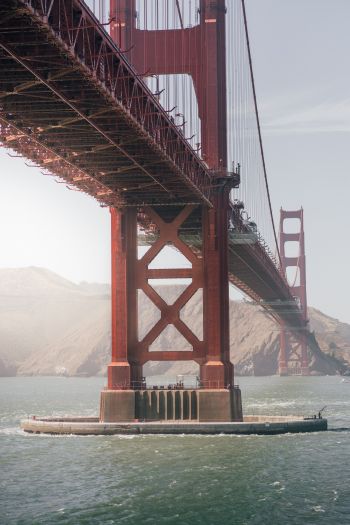 Обои 640x960 Мост Золотые Ворота, Сан-Франциско, США