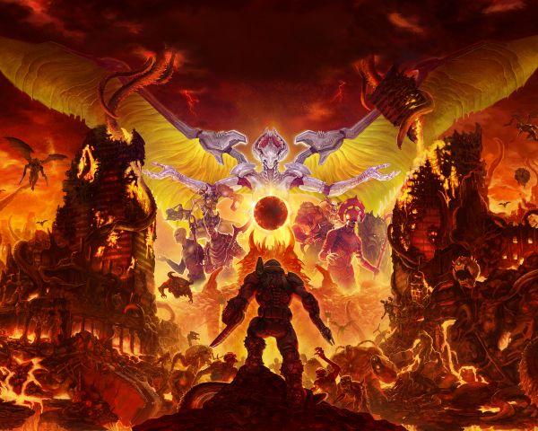 DOOM, fantasy, orange Wallpaper 1280x1024