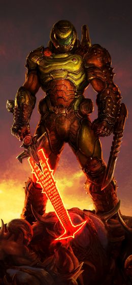 DOOM, Executioner of Doom, dark Wallpaper 828x1792