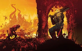 DOOM, Executioner of Doom, orange Wallpaper 2560x1600