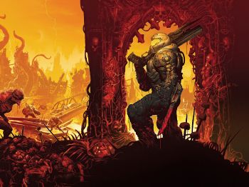 DOOM, Executioner of Doom, orange Wallpaper 800x600