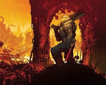 DOOM, Executioner of Doom, orange Wallpaper 1280x1024