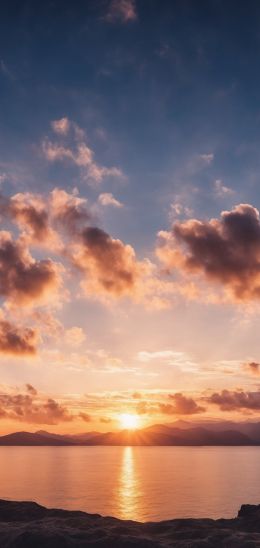 sunrise, lake, landscape, clouds Wallpaper 720x1520