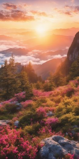 landscape, sunrise, mountains Wallpaper 720x1440