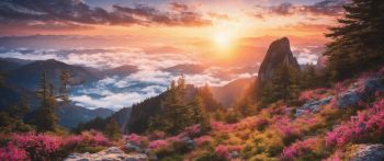 landscape, sunrise, mountains Wallpaper 2560x1080