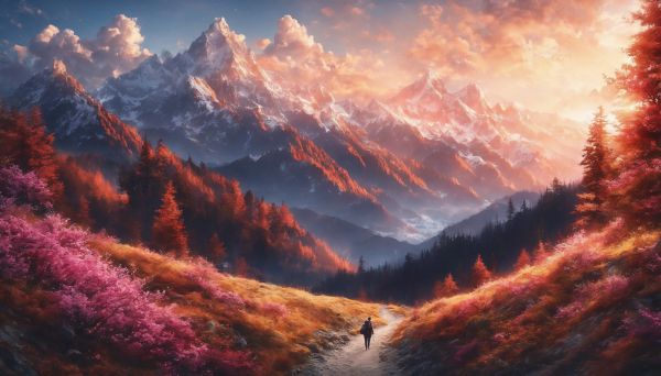 mountain trail, landscape, dawn Wallpaper 2688x1536