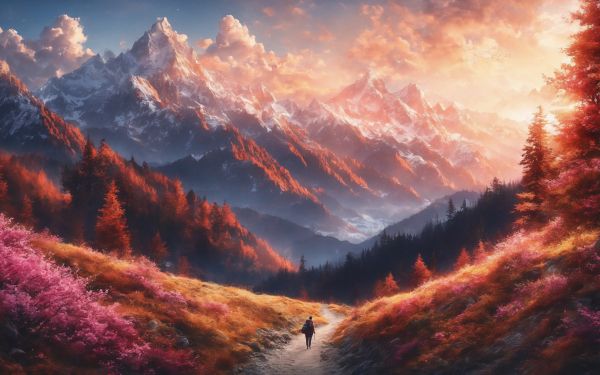 mountain trail, landscape, dawn Wallpaper 1920x1200