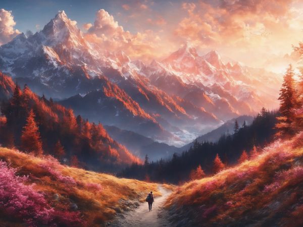 mountain trail, landscape, dawn Wallpaper 800x600