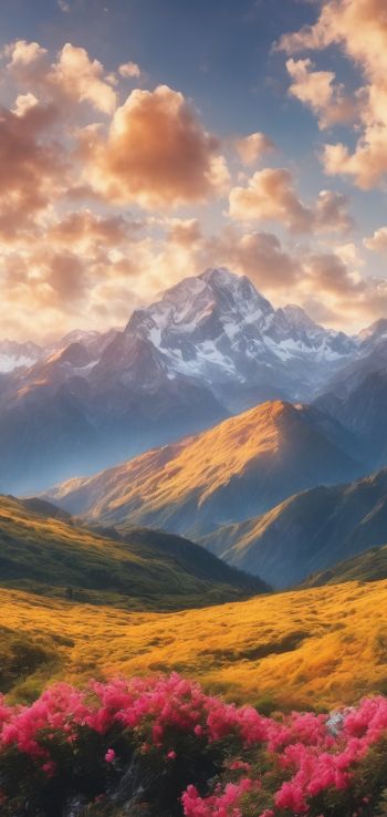 mountains, landscape, dawn Wallpaper 720x1520