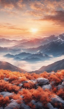 landscape, mountains, dawn Wallpaper 600x1024