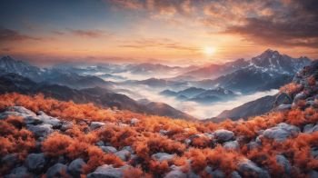 landscape, mountains, dawn Wallpaper 1600x900