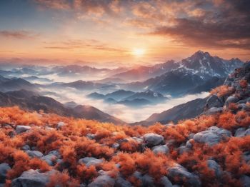 landscape, mountains, dawn Wallpaper 1024x768