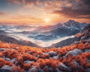 landscape, mountains, dawn Wallpaper 1280x1024