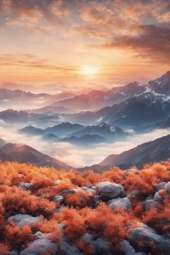 landscape, mountains, dawn Wallpaper 640x960