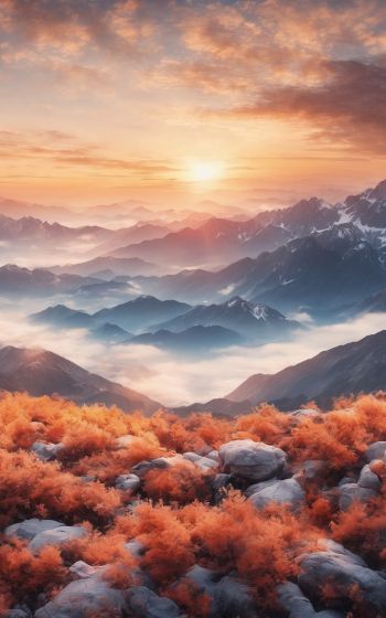 landscape, mountains, dawn Wallpaper 800x1280