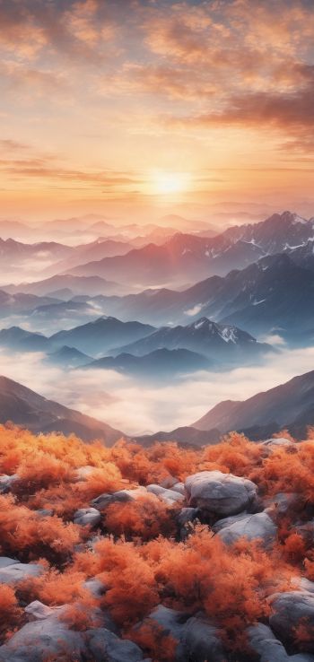 landscape, mountains, dawn Wallpaper 720x1520