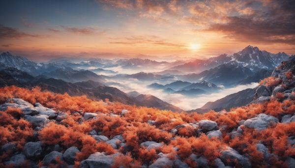 landscape, mountains, dawn Wallpaper 2688x1536