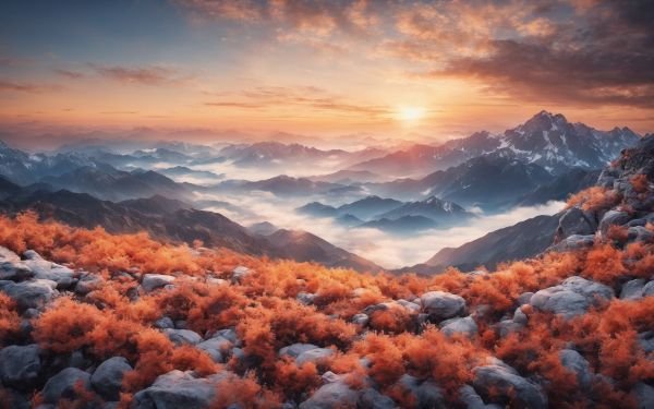 landscape, mountains, dawn Wallpaper 1920x1200