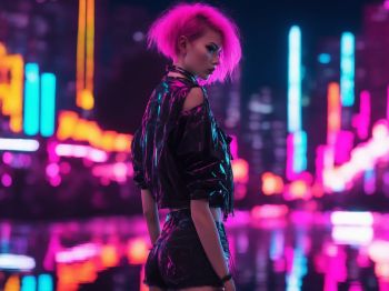 neon, girl, cyberpunk Wallpaper 800x600