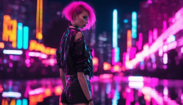 neon, girl, cyberpunk Wallpaper 2504x1440