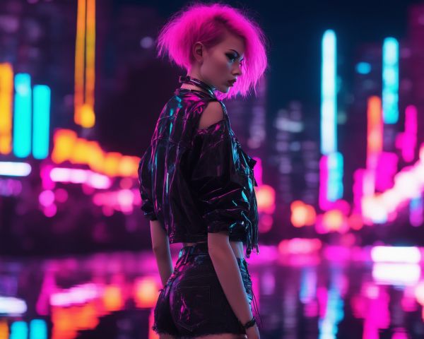 neon, girl, cyberpunk Wallpaper 1280x1024
