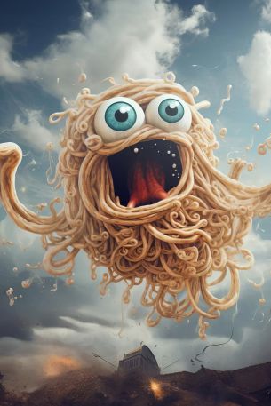 Flying Pasta Monster Wallpaper 640x960