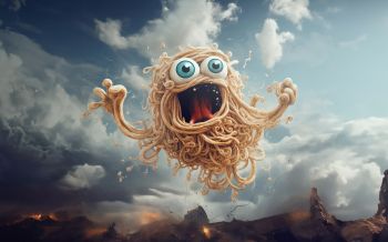 Flying Pasta Monster Wallpaper 2560x1600