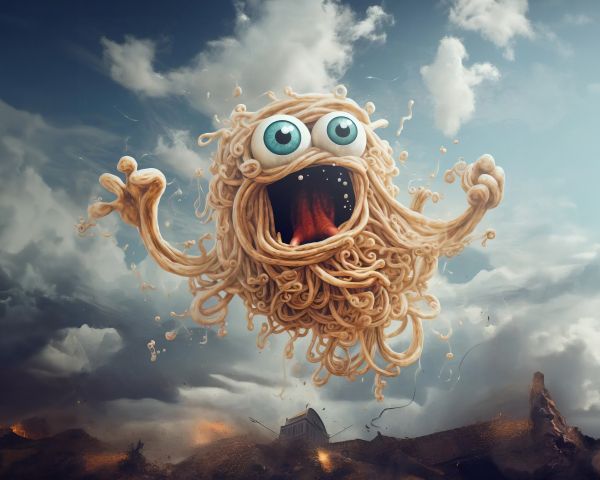 Flying Pasta Monster Wallpaper 1280x1024