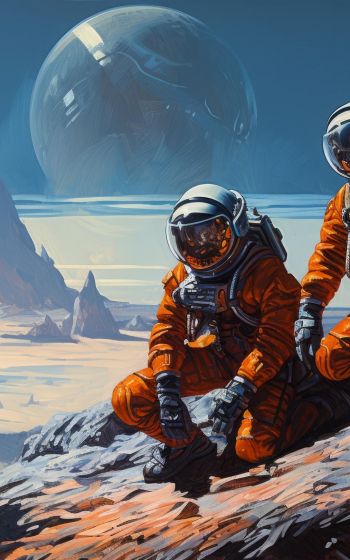 Sci-fi, astronaut, planet Wallpaper 800x1280