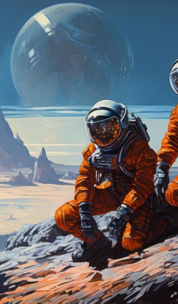 Sci-fi, astronaut, planet Wallpaper 600x1024
