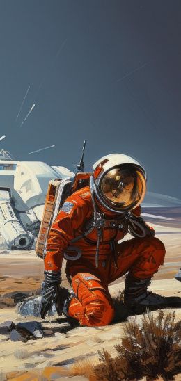 Sci-fi, astronaut, planet Wallpaper 720x1520