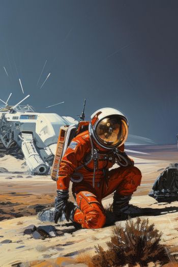 Sci-fi, astronaut, planet Wallpaper 640x960