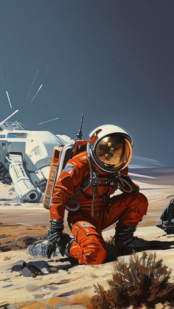 Sci-fi, astronaut, planet Wallpaper 640x1136