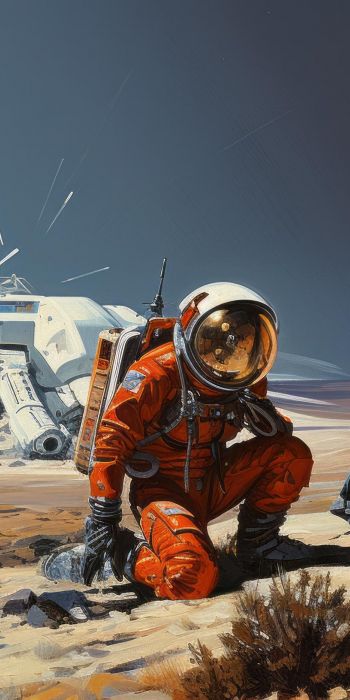 Sci-fi, astronaut, planet Wallpaper 720x1440