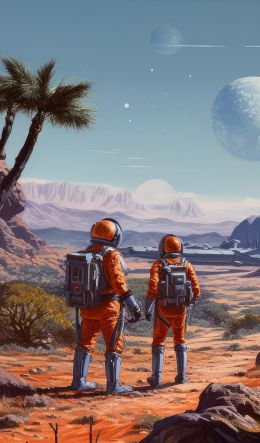 Sci-fi, astranaut, planet, cosmoart Wallpaper 600x1024
