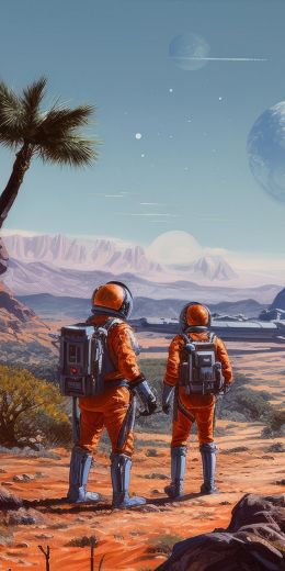 Sci-fi, astranaut, planet, cosmoart Wallpaper 720x1440