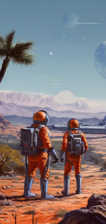 Sci-fi, astranaut, planet, cosmoart Wallpaper 720x1520