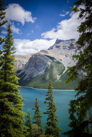 Minnevanka, Canada, lake Wallpaper 640x960